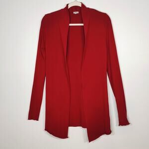 PJ Harlow Amelia Red Open Cardigan XS Soft Lounge Minimalist Chic